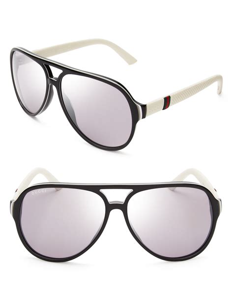 gucci white aviators|gucci mirrored aviators.